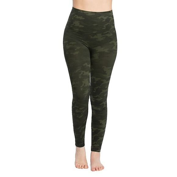 SPANX Pants - SPANX Seamless Leggings for Women Tummy Control Camo Green Size‎ Large NEW